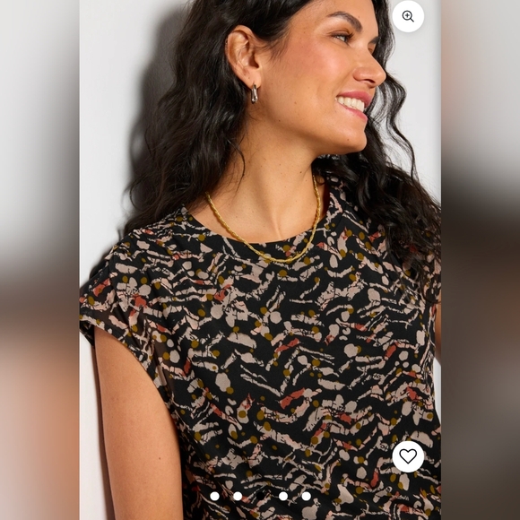 ❤️ NWT! EVEREVE OAKLEY MESH TOP, NEUTRAL ABSTRACT PRINT, LARGE - Picture 3 of 13